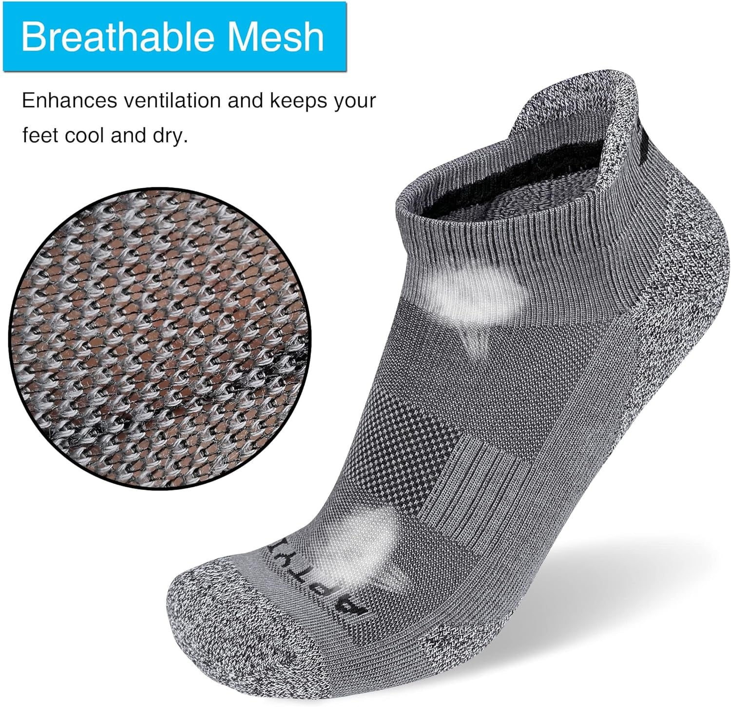Men'S Cushioned Athletic Running Ankle Socks (6 Pairs)