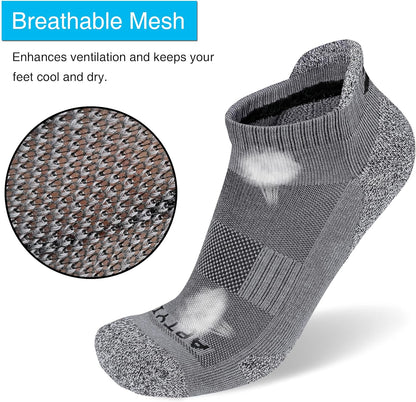 Men'S Cushioned Athletic Running Ankle Socks (6 Pairs)