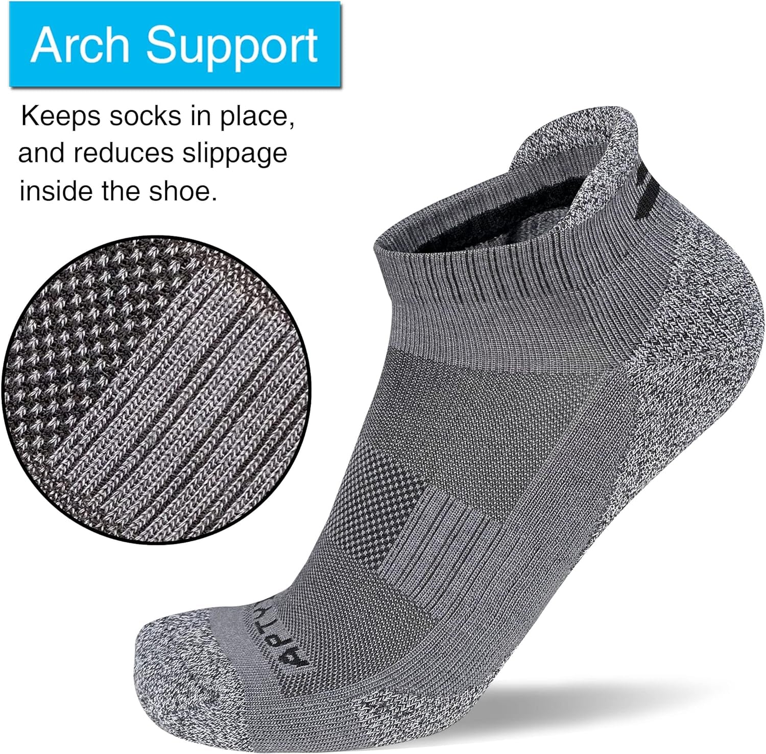 Men'S Cushioned Athletic Running Ankle Socks (6 Pairs)