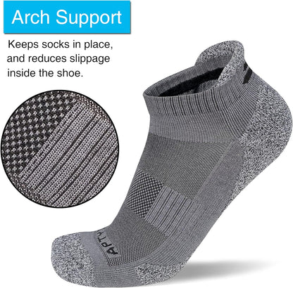 Men'S Cushioned Athletic Running Ankle Socks (6 Pairs)