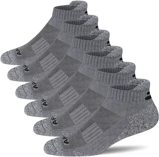 Men'S Cushioned Athletic Running Ankle Socks (6 Pairs)