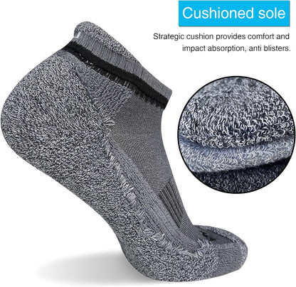 Men'S Cushioned Athletic Running Ankle Socks (6 Pairs)