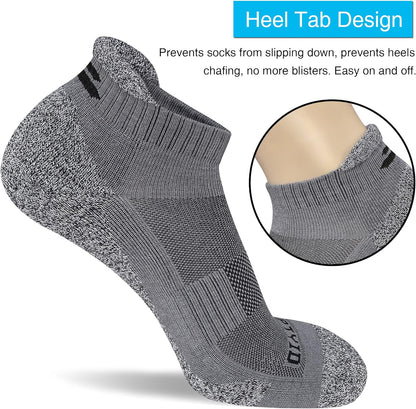 Men'S Cushioned Athletic Running Ankle Socks (6 Pairs)