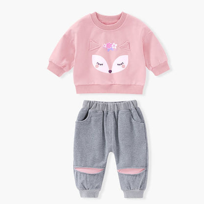 Girls' Autumn Clothes Cute Sport Casual Sweatshirt Trousers