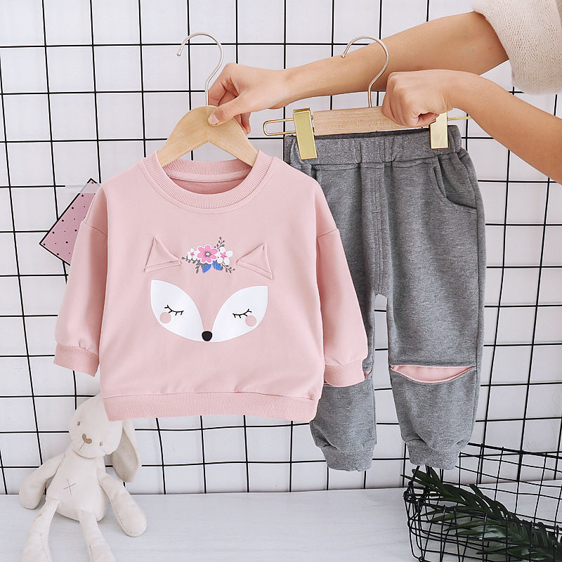 Girls' Autumn Clothes Cute Sport Casual Sweatshirt Trousers