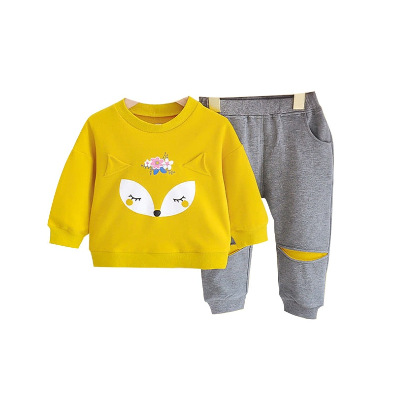 Girls' Autumn Clothes Cute Sport Casual Sweatshirt Trousers